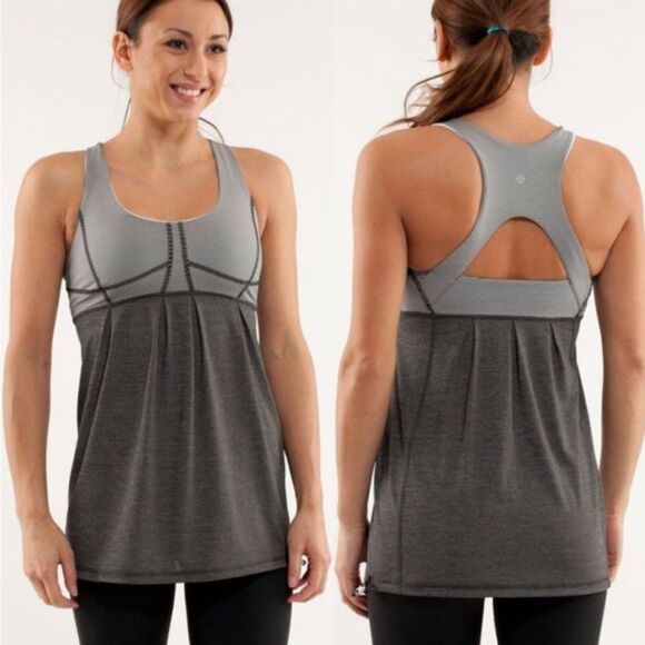 LULULEMON Run Your Heart Out Striped Tank Top 6 - Picture 1 of 11